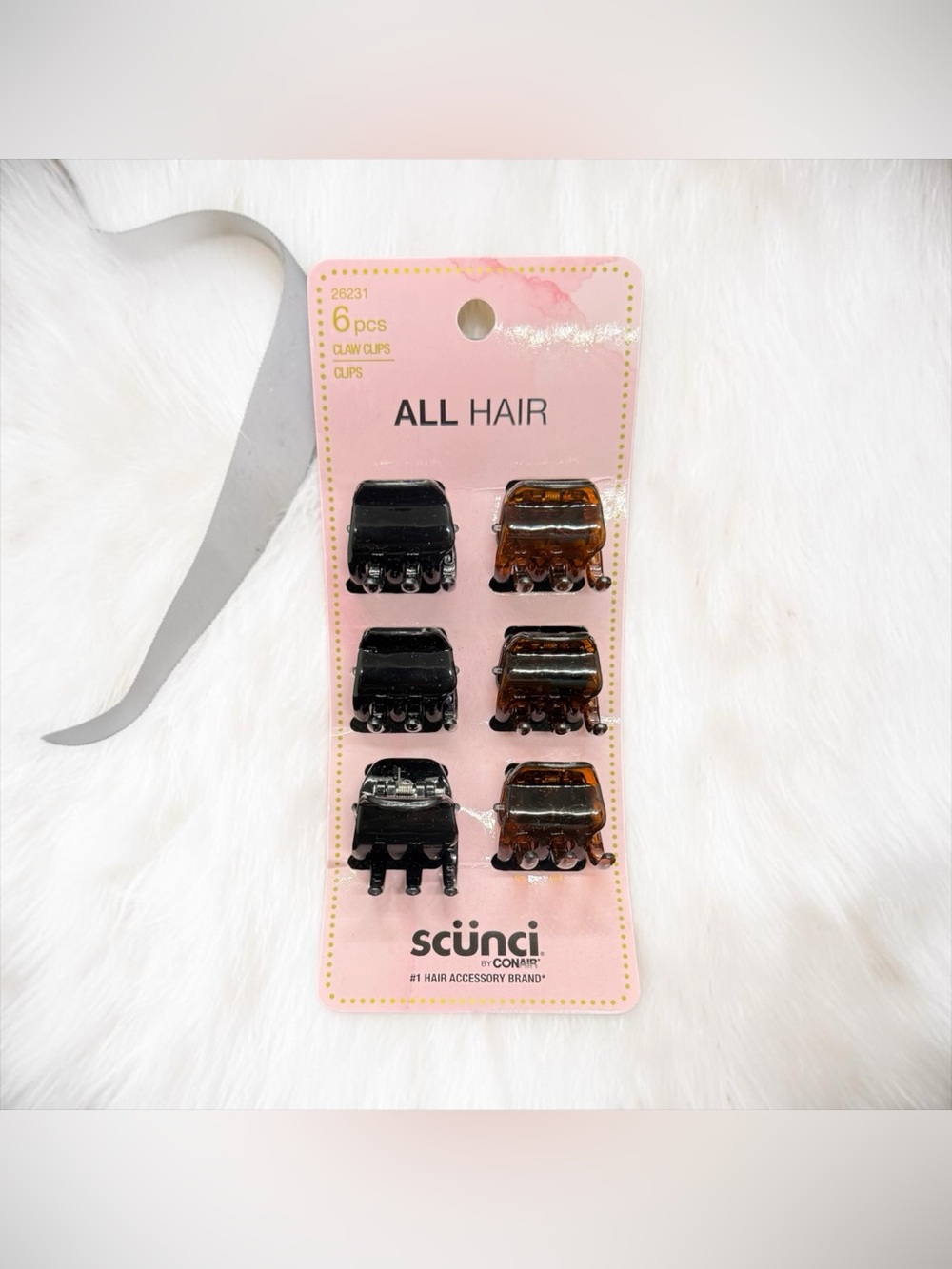🏷️‼️5/$25🏷️‼️🖤🤎SCUNCI🖤🤎All Hair Mini Claw Clips/Black & Tortoiseshell (6pc)/NIP